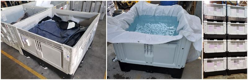 solid foldable plastic pallet container